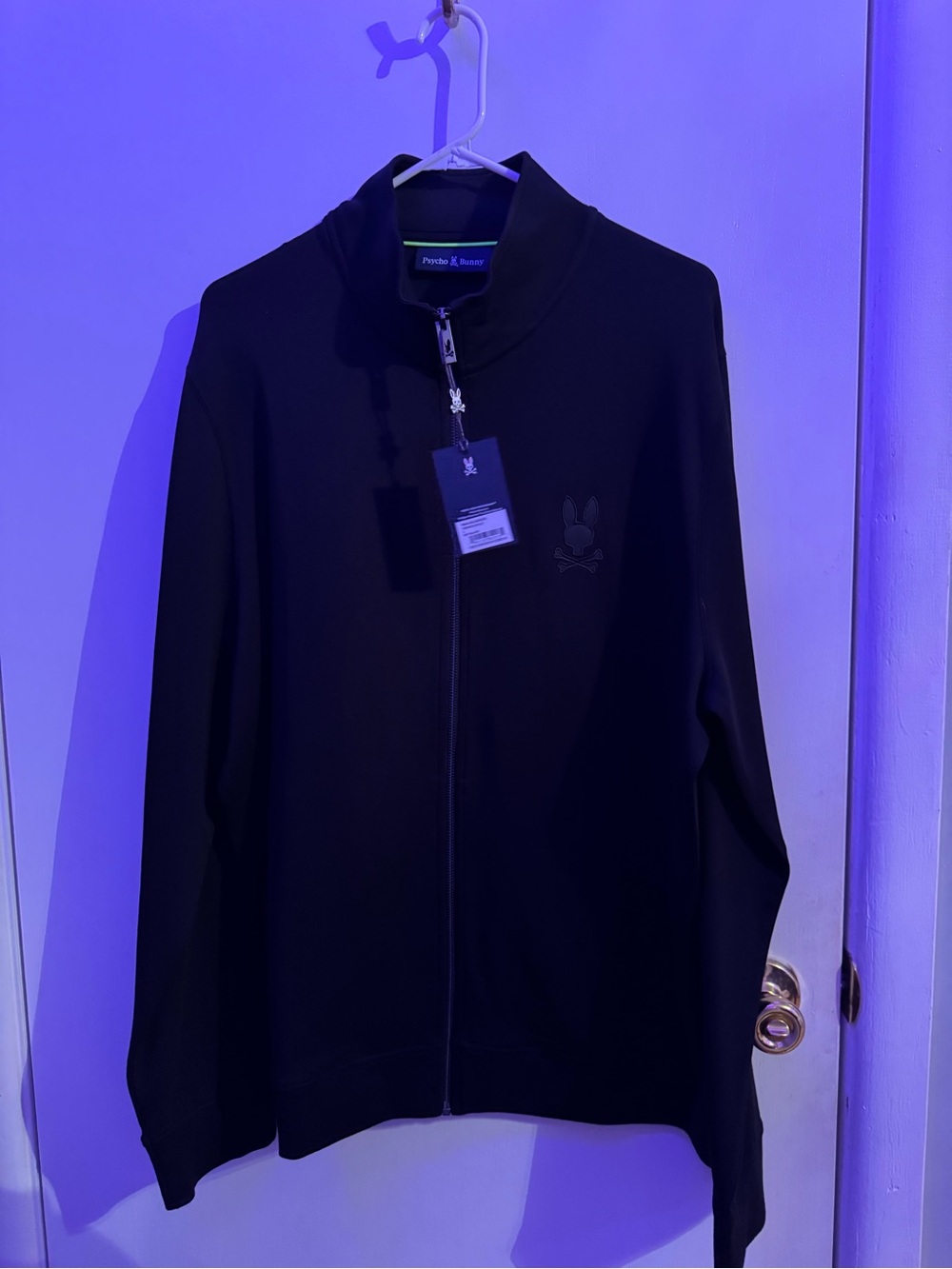 Psycho Bunny Logo Black Zip-Up Jacket